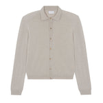 Women lightweight cashmere polo neck cardigan beige | Gunilla | Linnea Lund