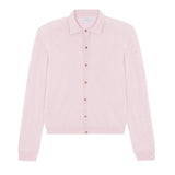 Women lightweight cashmere polo neck cardigan light pink| Gunilla | Linnea Lund