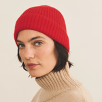 flash red beanie cashmere women - side view | Harry | Linnea Lund