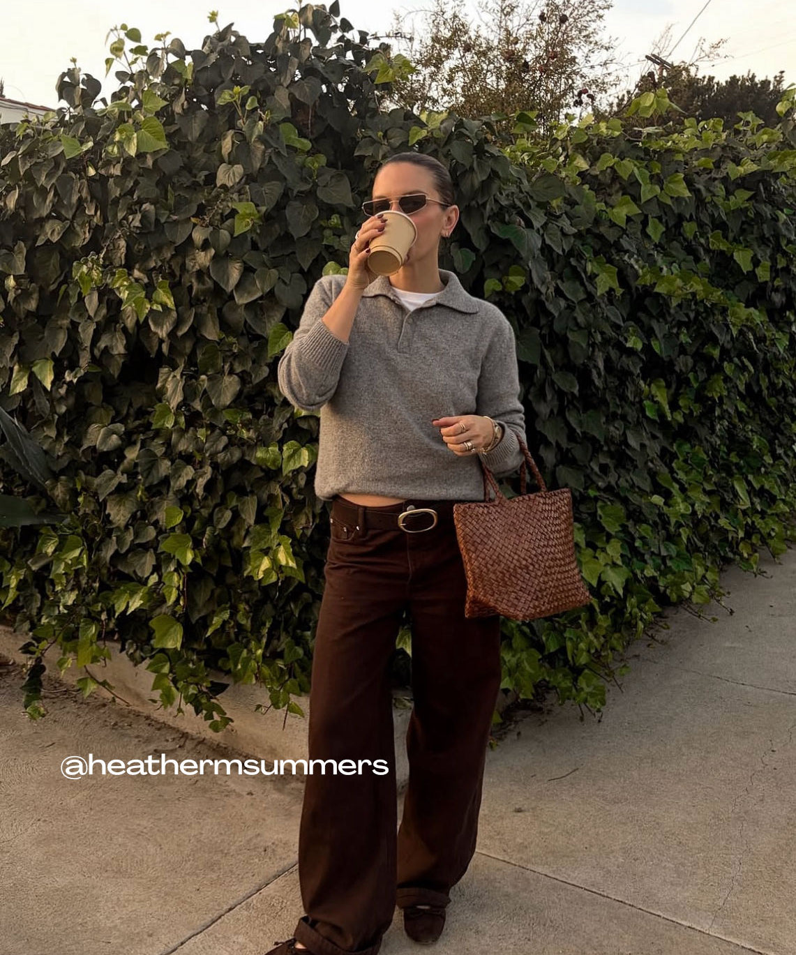 Heather Summers influencer wearing the Linnea Lund cashmere sweater Ralph