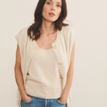 white cashmere cardigan women - front view | Hugo | Linnea Lund