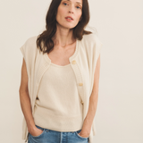 white cashmere cardigan women - front view | Hugo | Linnea Lund