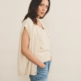 white cashmere cardigan women - side view | Hugo | Linnea Lund