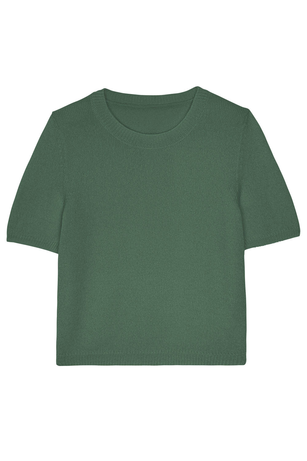 Green cashmere tee shirt - packshot | Ingid | Linnea Lund