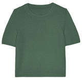 Green cashmere tee shirt - packshot | Ingid | Linnea Lund