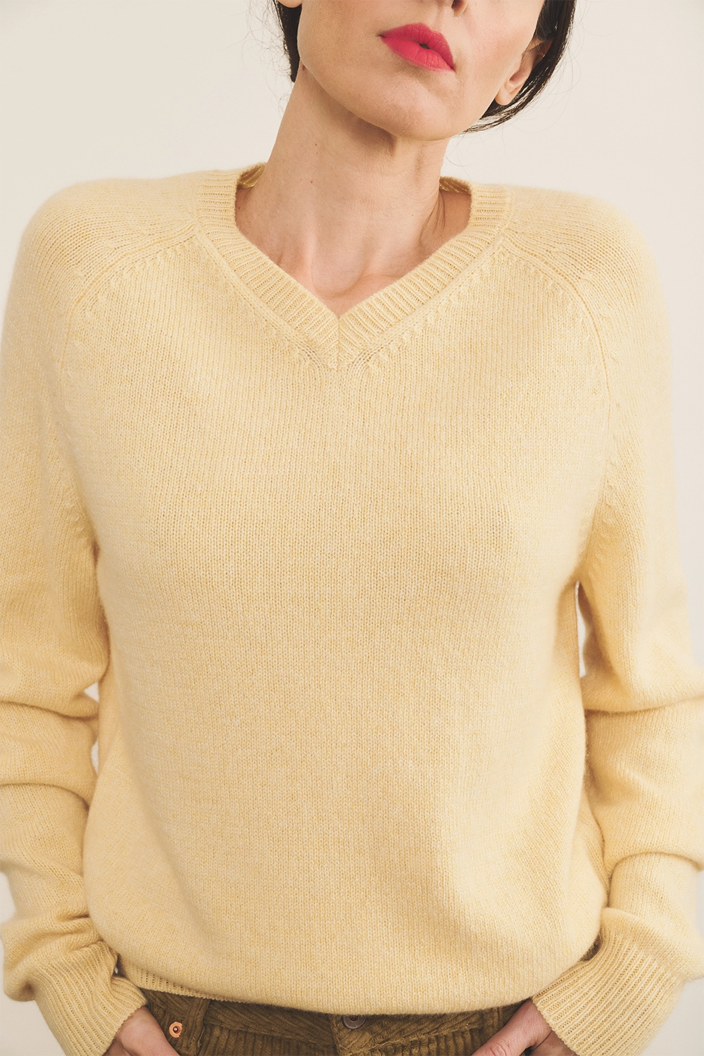 light yellow cashmere sweater women - front view | Jack | Linnea Lund