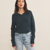dark slate teal color cashmere sweater women - look | Jack | Linnea Lund