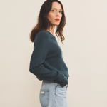 dark slate teal color cashmere sweater women - side view | Jack | Linnea Lund