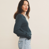 dark slate teal color cashmere sweater women - side view | Jack | Linnea Lund