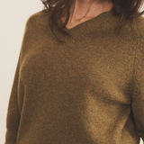 green ochre color cashmere sweater women - focus | Jack | Linnea Lund