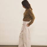green ochre color cashmere sweater women - side view | Jack | Linnea Lund