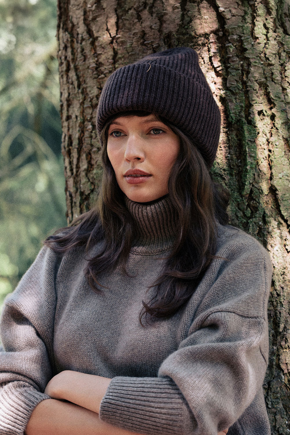 Dark brown cashmere beanie | Jackie | Linnea Lund
