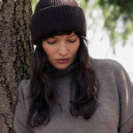 Dark brown cashmere beanie | Jackie | Linnea Lund