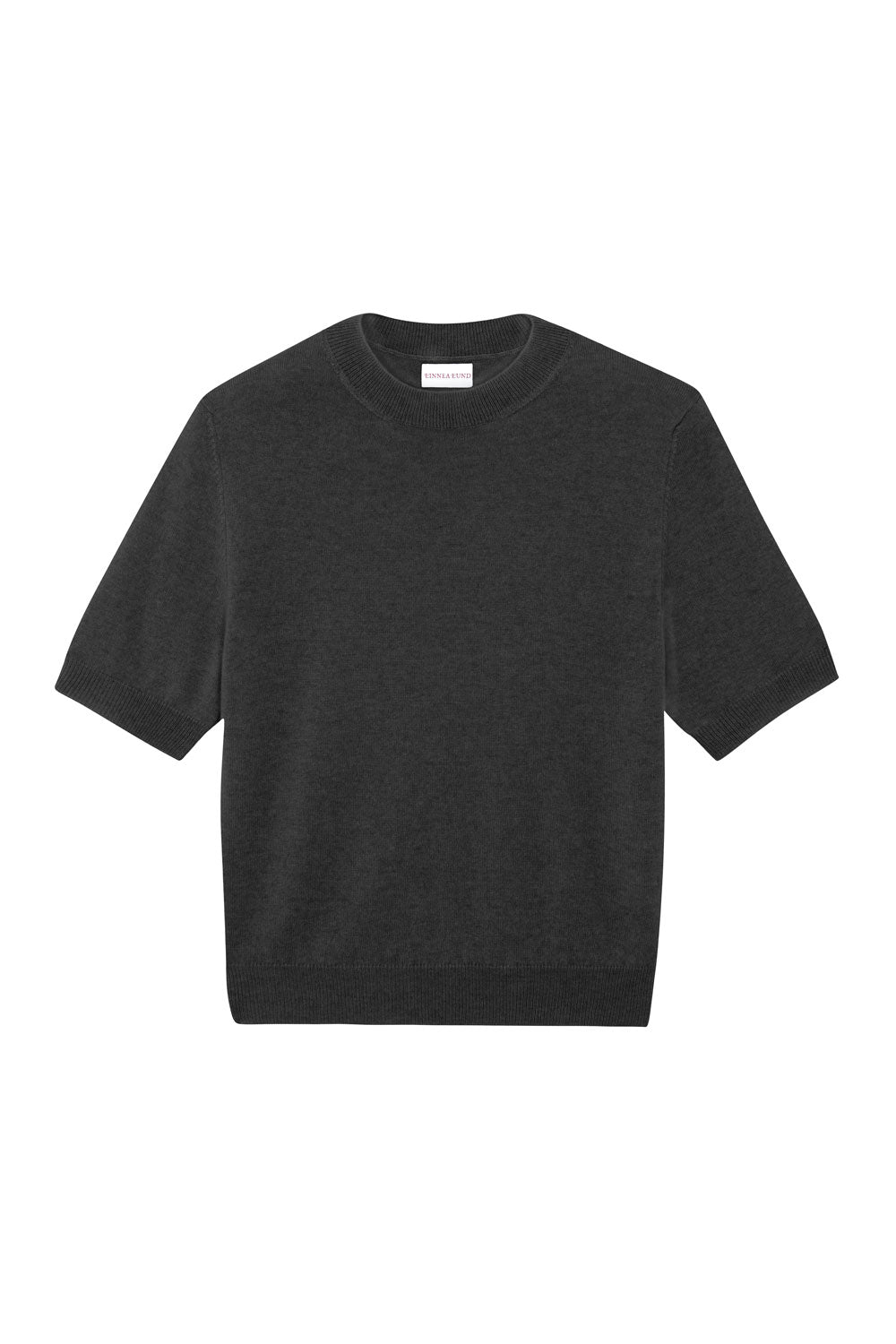 Dark grey cashmere t-shirt for women | Jeanette | Linnea Lund