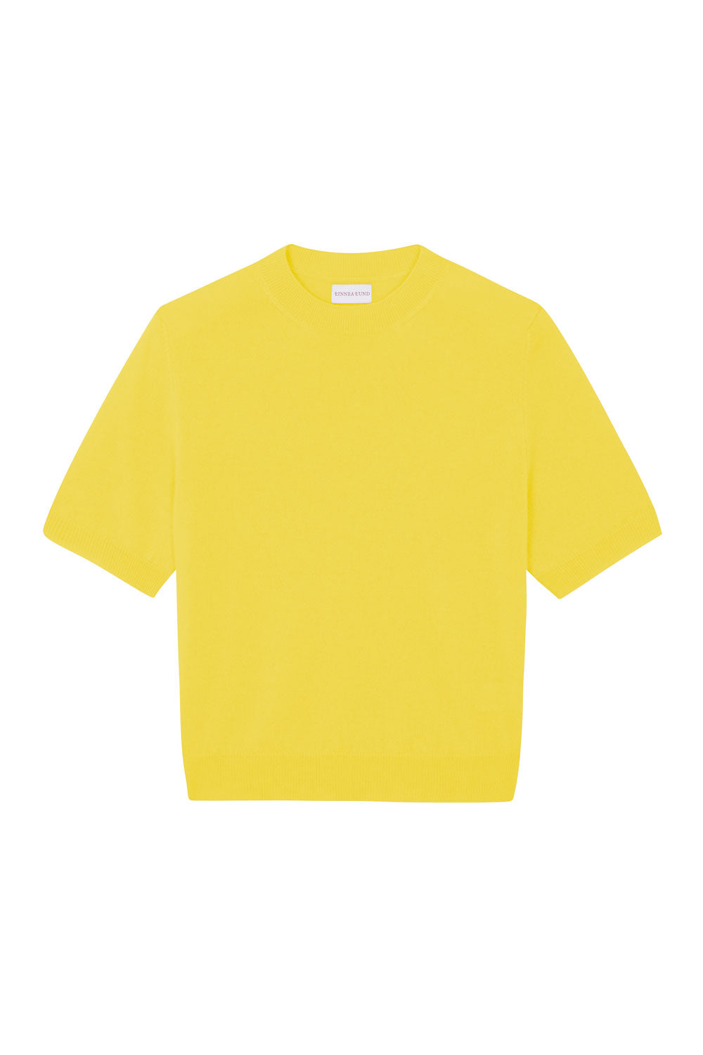 Bright yellow cashmere t-shirt for women | Jeanette | Linnea Lund