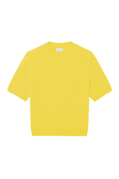 Bright yellow cashmere t-shirt for women | Jeanette | Linnea Lund