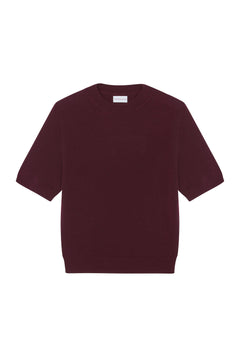 Bordeaux cashmere t-shirt for women | Jeanette | Linnea Lund