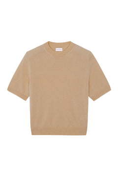 Camel cashmere t-shirt for women | Jeanette | Linnea Lund