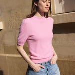 Pink cashmere t-shirt for women | Jeanette | Linnea Lund