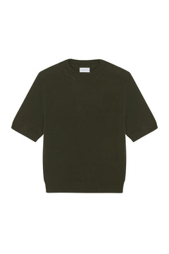 Khaki cashmere t-shirt for women | Jeanette | Linnea Lund