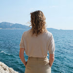 Women lightweight cashmere t-shirt beige | Jeannette | Linnea Lund