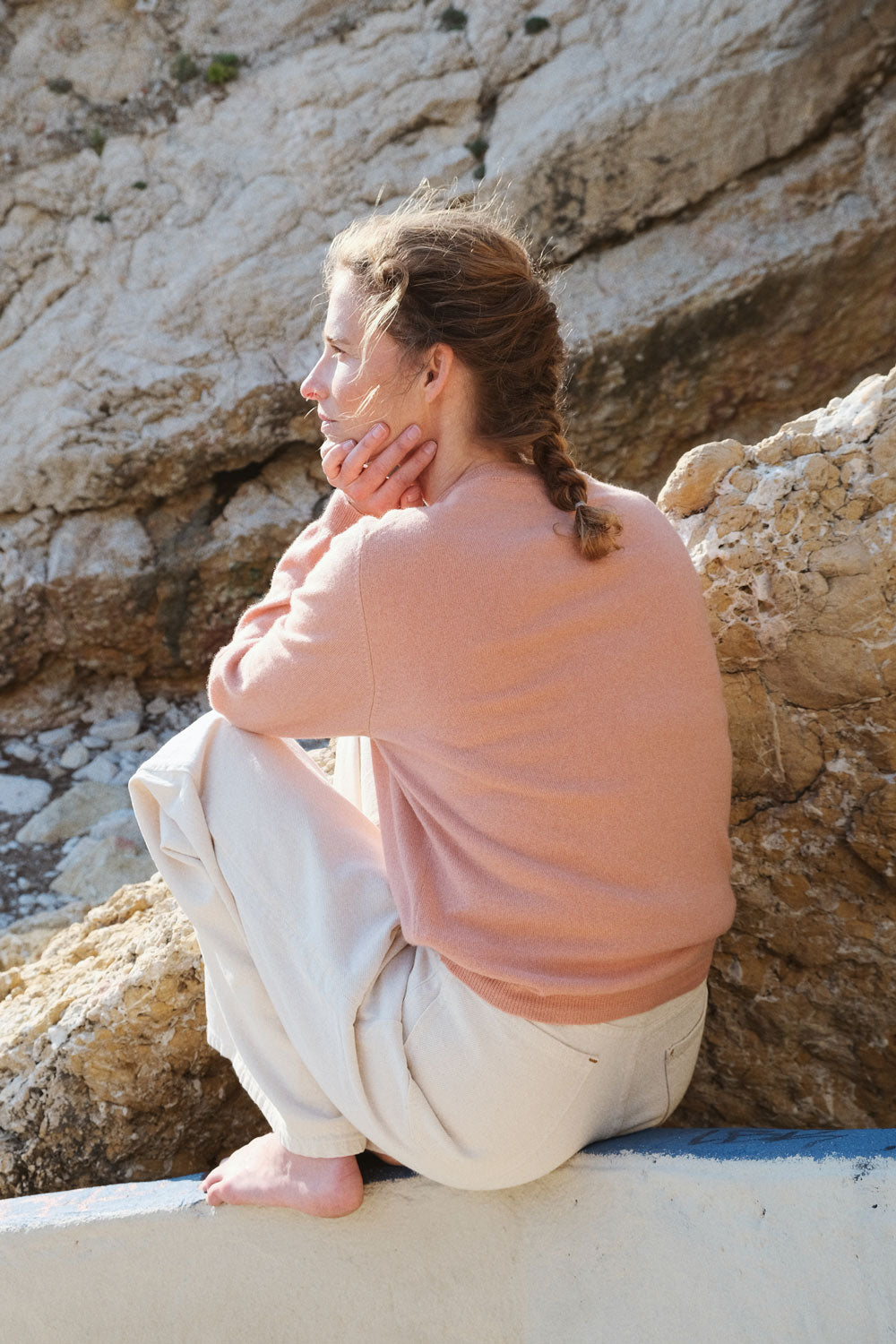 Rose gold cashmere t-shirt for women | Jeanette | Linnea Lund