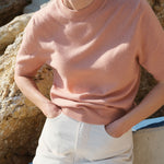 Rose gold cashmere t-shirt for women | Jeanette | Linnea Lund