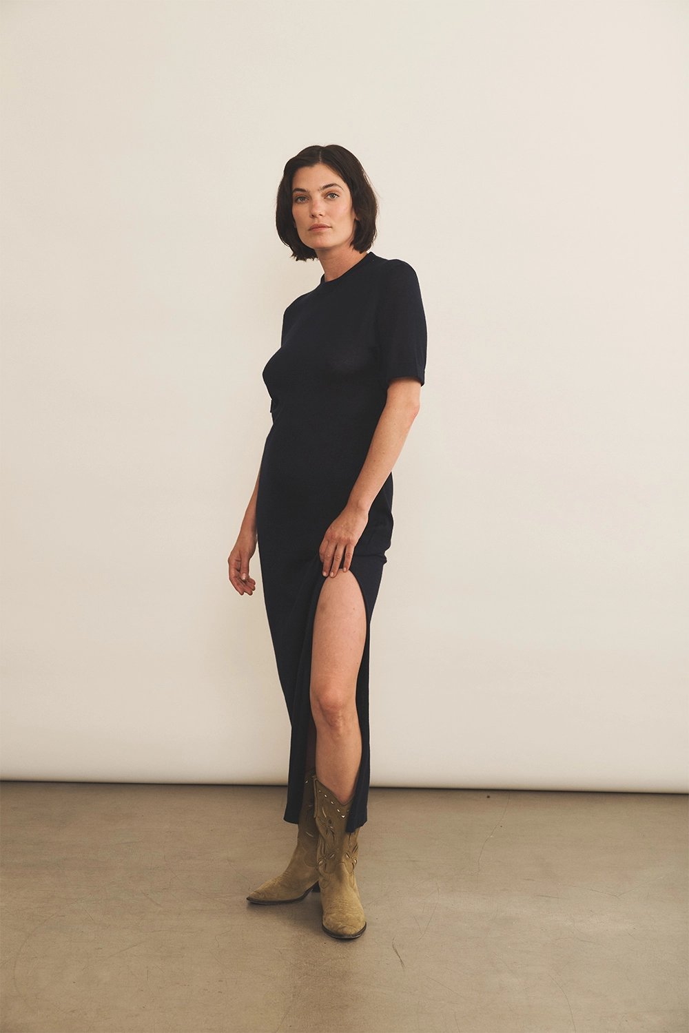 dark blue cashmere dress women - look | Juliana | Linnea Lund