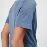 Blue men Cashmere Tee-shirt - side view | Julien | Linnea Lund