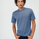 Blue men Cashmere Tee-shirt - front view | Julien | Linnea Lund