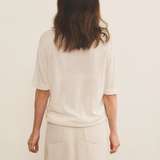 white cashmere tee shirt women - front view | Julien | Linnea Lund