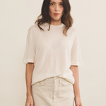 white cashmere tee shirt men - front view | Julien | Linnea Lund
