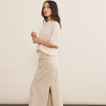 white cashmere tee shirt women - side view | Julien | Linnea Lund