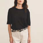 black cashmere tee shirt women - front view | Julius | Linnea Lund