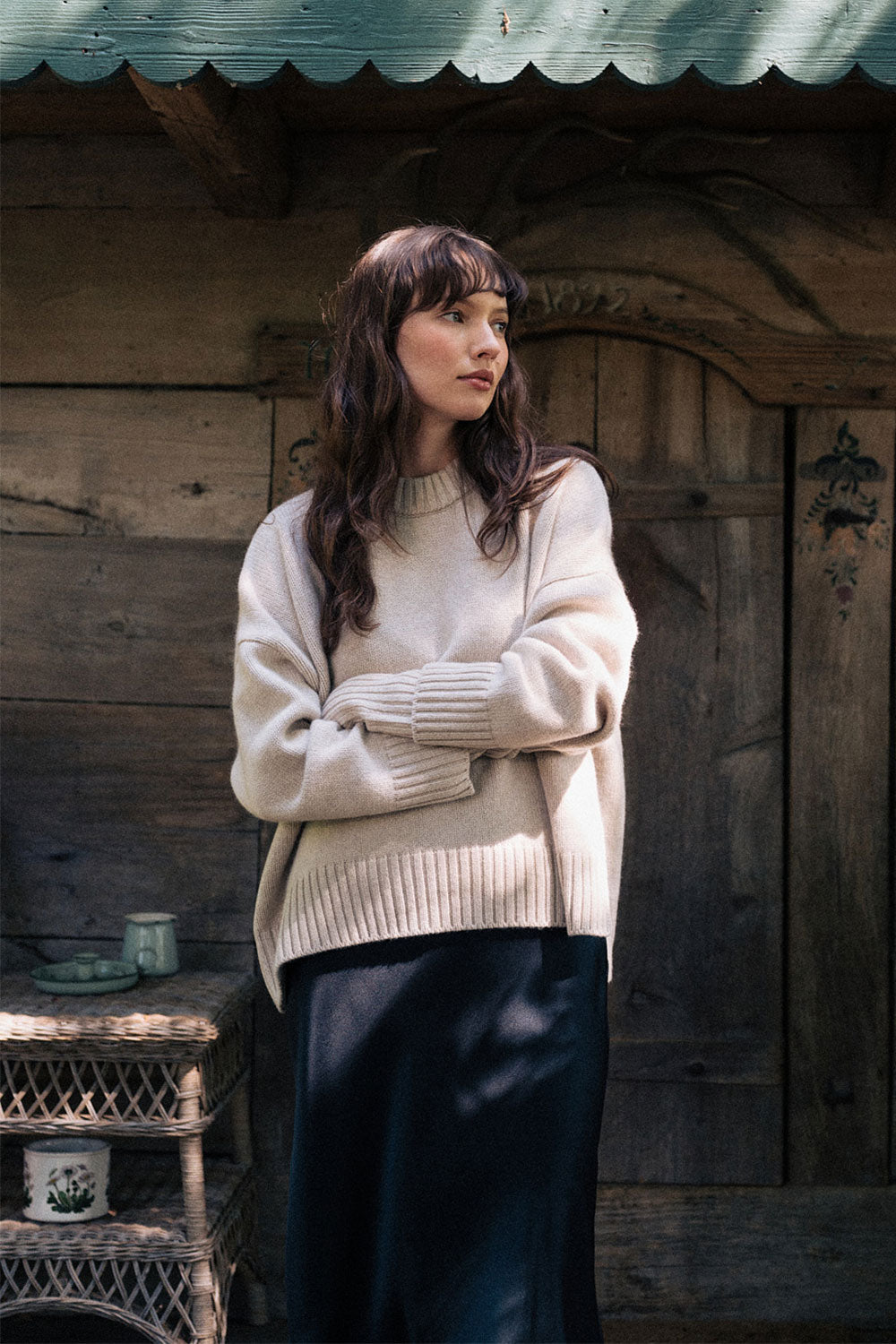 Beige oversized cashmere sweater for women | Kajsa | Linnea Lund