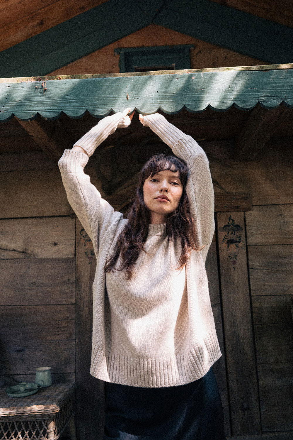 Beige oversized cashmere sweater for women | Kajsa | Linnea Lund