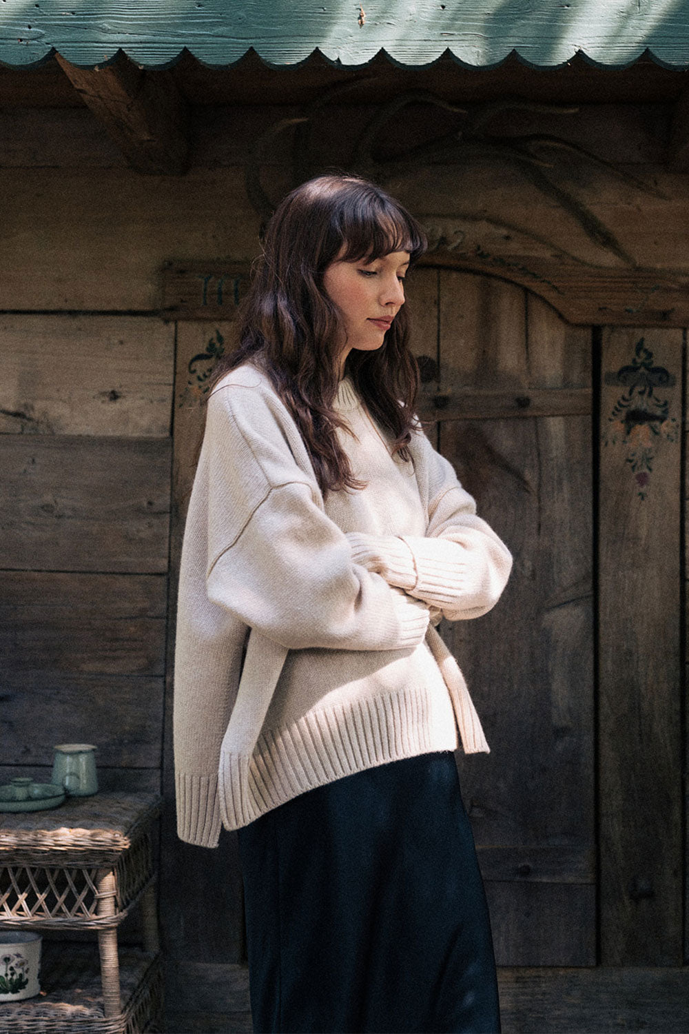 Beige oversized cashmere sweater for women | Kajsa | Linnea Lund