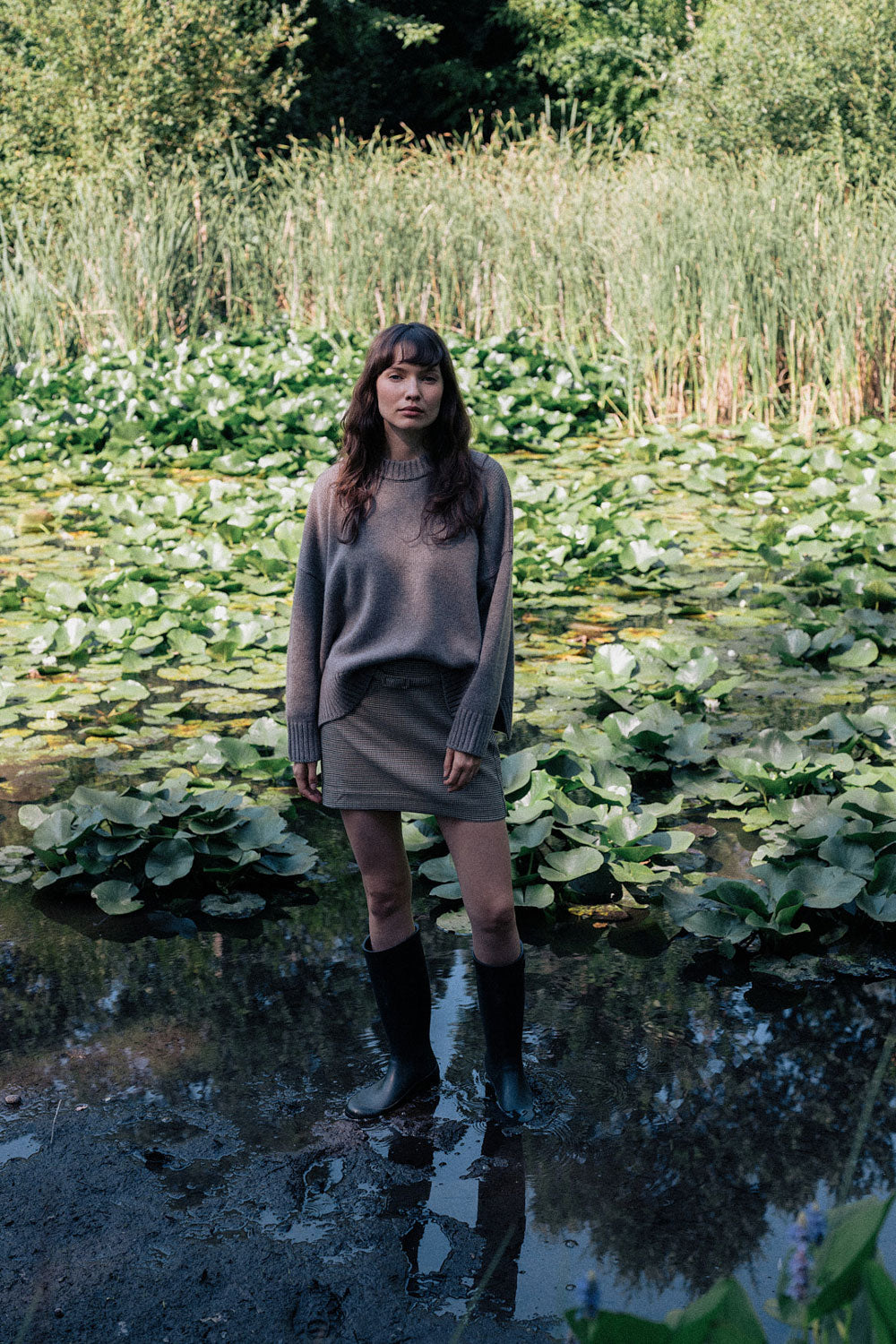 Taupe oversized cashmere sweater for women | Kajsa | Linnea Lund