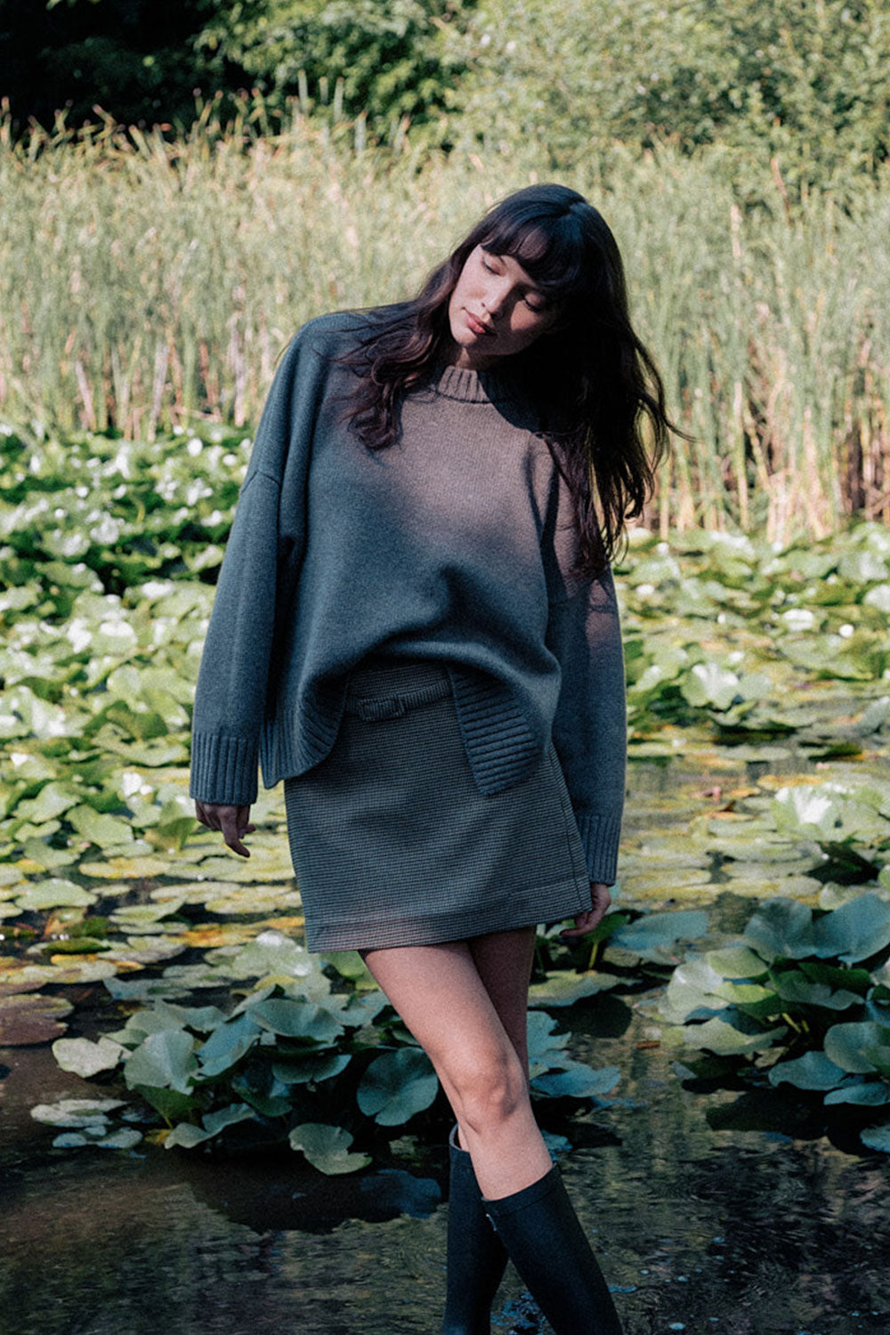 Taupe oversized cashmere sweater for women | Kajsa | Linnea Lund