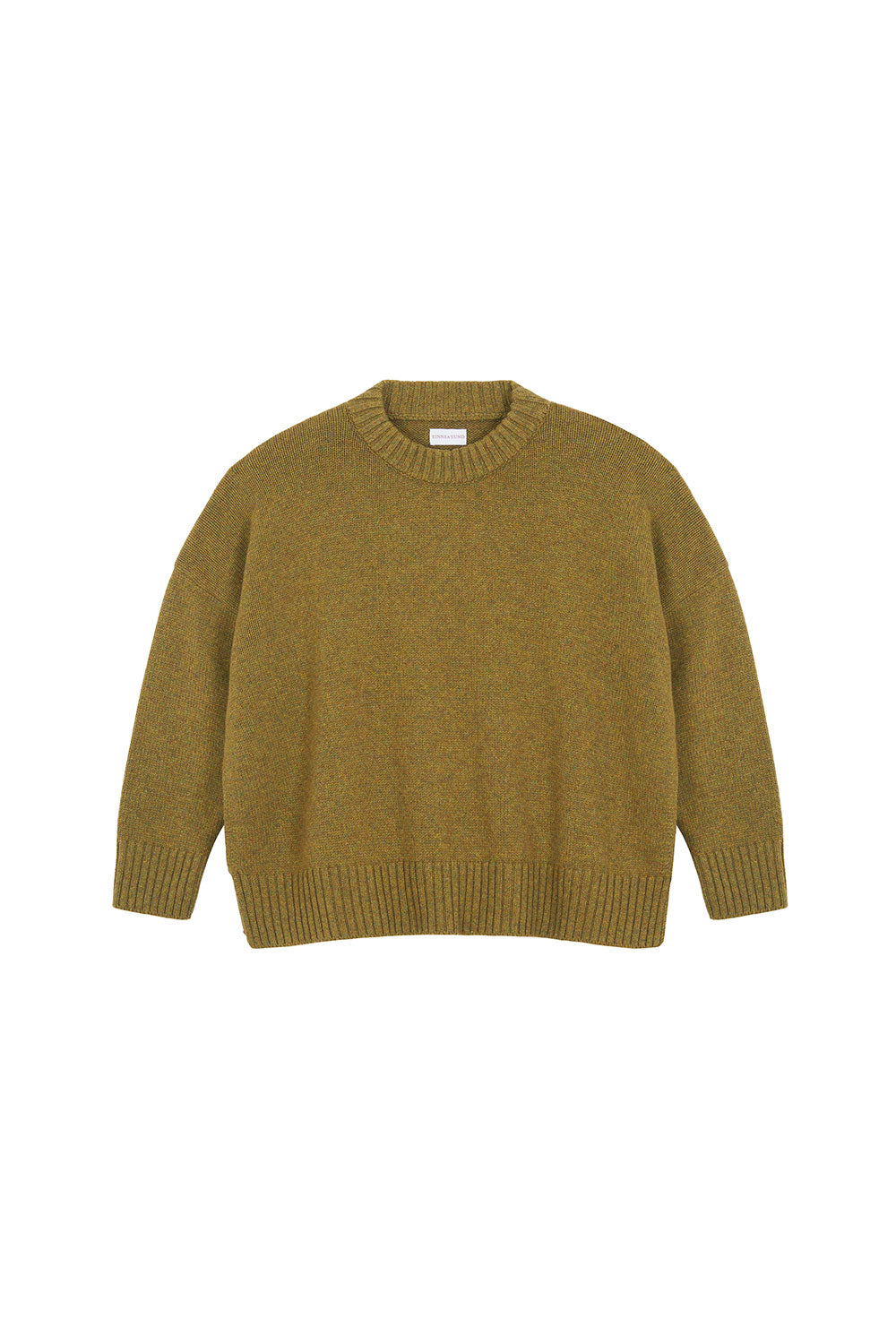 Ocher green oversized cashmere sweater for women | Kajsa | Linnea Lund