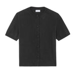 Crew neck short sleeve anthracite cashmere cardigan | Lena | Linnea Lund