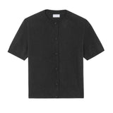Crew neck short sleeve anthracite cashmere cardigan | Lena | Linnea Lund