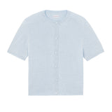 Crew neck short sleeve light blue cashmere cardigan | Lena | Linnea Lund