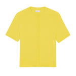Crew neck short sleeve bright yellow cashmere cardigan | Lena | Linnea Lund