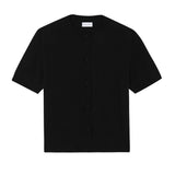 Crew neck short sleeve black cashmere cardigan | Lena | Linnea Lund