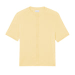 Crew neck short sleeve yelllow cashmere cardigan | Lena | Linnea Lund