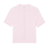 Crew neck short sleeve light pink cashmere cardigan | Lena | Linnea Lund