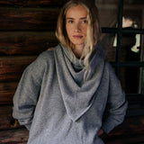 Large grey premium cashmere triangle scarf | Liv | Linnea Lund