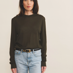 kaki cashmere sweater women - front view | Marcel | Linnea Lund