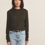 kaki cashmere sweater women - front view | Marcel | Linnea Lund